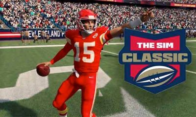Madden 20 generated image of Patrick Mahomes with an NFL The Sim Classic logo