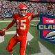 Madden 20 generated image of Patrick Mahomes with an NFL The Sim Classic logo